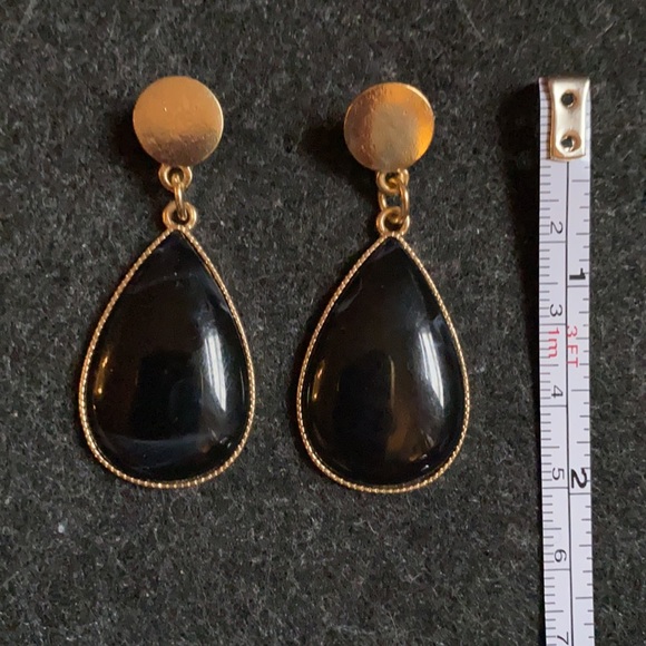 Vintage black onyx drop earrings great healing properties for anxiety - Picture 6 of 7